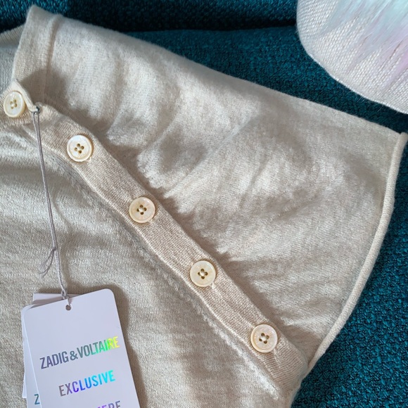 NWT Zadig & Voltaire Hexago Oh Yeah Cashmere Top - Picture 6 of 12